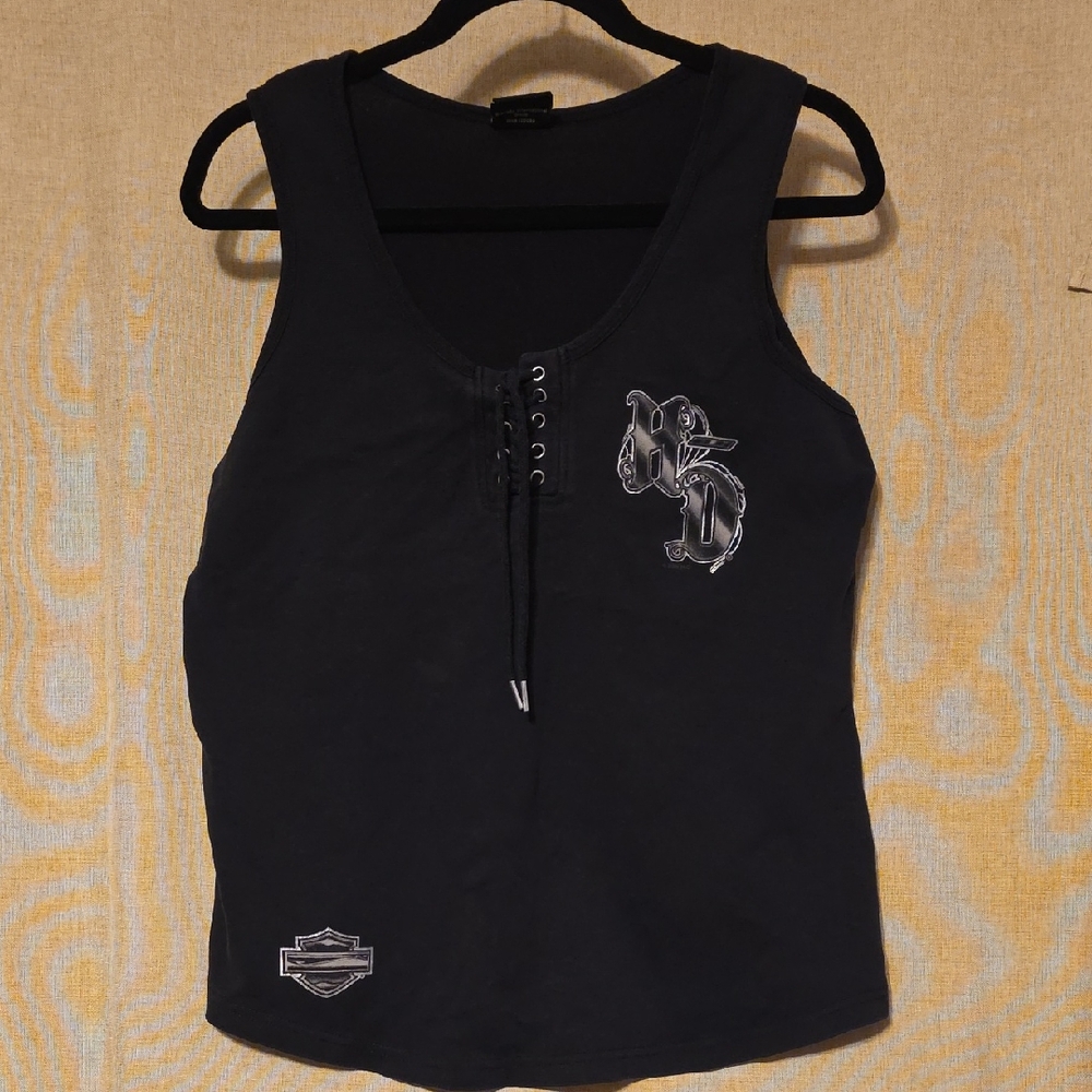 Harley-Davidson Women's Black Lace-Up Tank Top